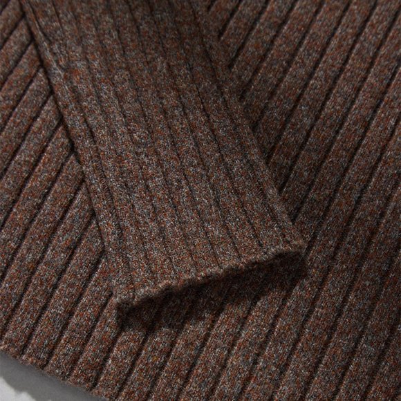 CHICJOC Retro Multi-Color Yarn Knit Sweater with Shirt Collar and Ribbed size 38 - Picture 15 of 15